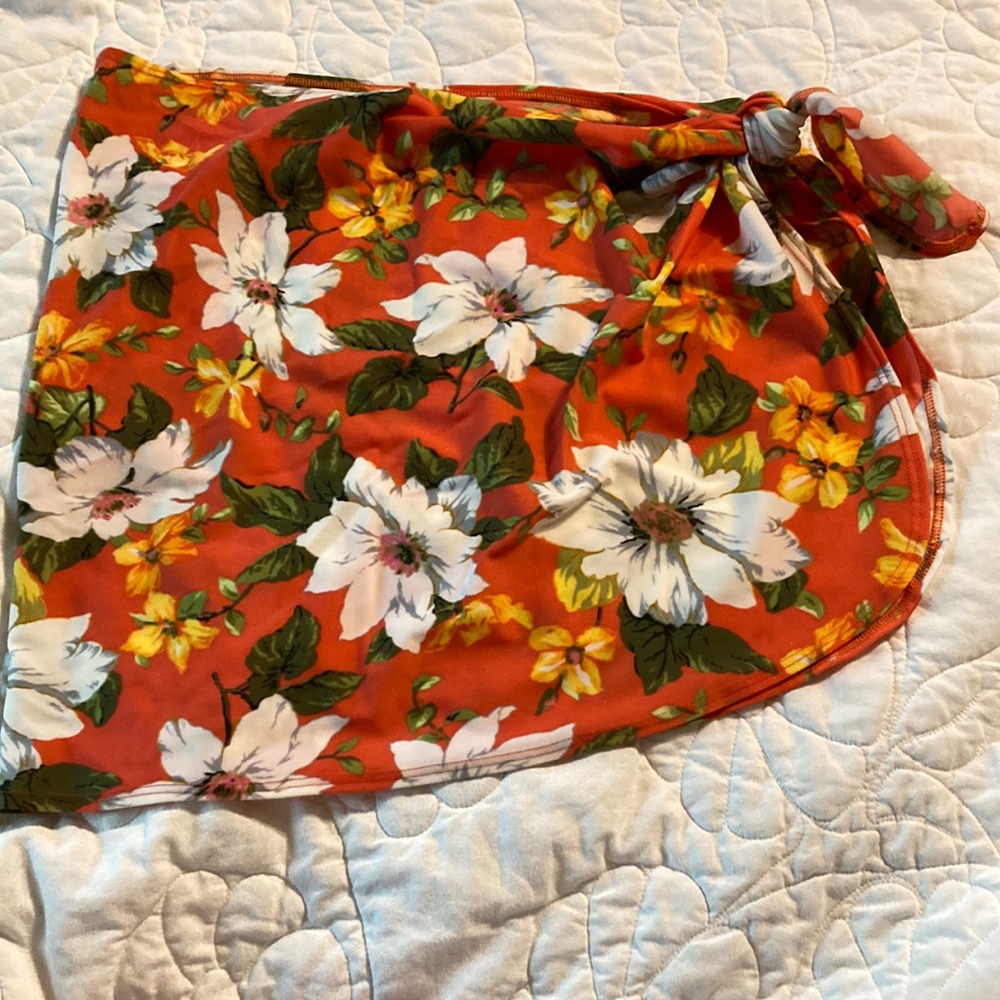 Victoria’s Secret Swim Sarong Orange Floral XS